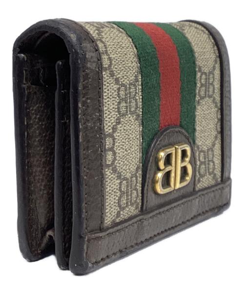 GUCCI（グッチ）GUCCI (グッチ) BALENCIAGA (バレンシアガ) ザ・ハッカー カードケースウォレット ブラウンの古着・服飾アイテム