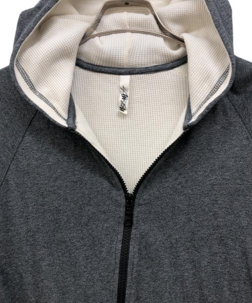 stussy（ステューシー）stussy (ステューシー) 裏サーマル ジップパーカー グレー サイズ:Sの古着・服飾アイテム
