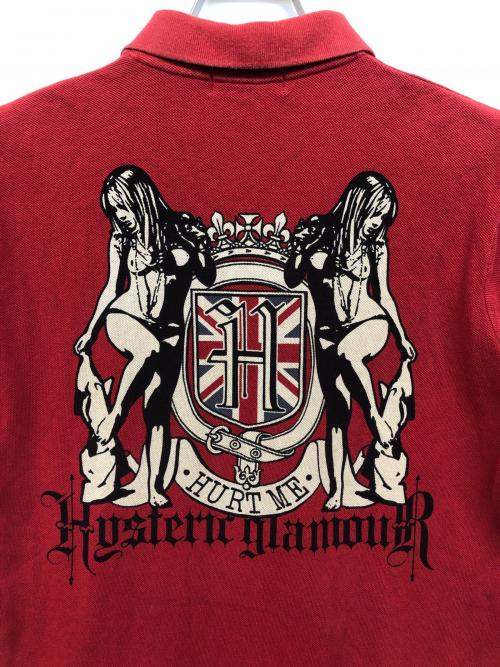 Hysteric Glamour（ヒステリックグラマー）Hysteric Glamour (ヒステリックグラマー) バックプリントポロシャツ レッド サイズ:Mの古着・服飾アイテム