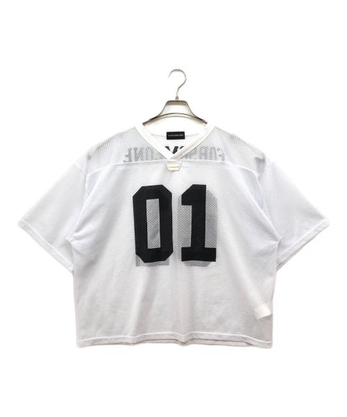 FORSOMEONE（フォーサムワン）FORSOMEONE (フォーサムワン) FS FOOTBALL TEE FRAGILE ホワイト サイズ:48の古着・服飾アイテム