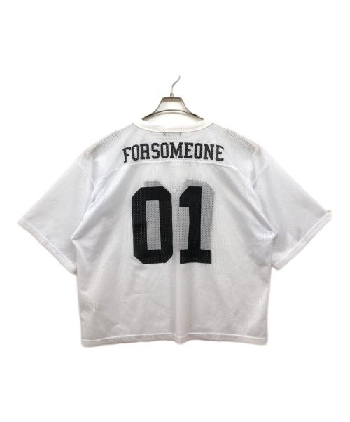 FORSOMEONE（フォーサムワン）FORSOMEONE (フォーサムワン) FS FOOTBALL TEE FRAGILE ホワイト サイズ:48の古着・服飾アイテム