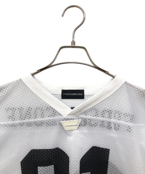 FORSOMEONE（フォーサムワン）FORSOMEONE (フォーサムワン) FS FOOTBALL TEE FRAGILE ホワイト サイズ:48の古着・服飾アイテム