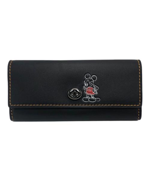 COACH（コーチ）COACH (コーチ) ミッキーコラボターンロックロングウォレット ブラックの古着・服飾アイテム