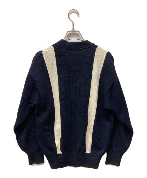COMME des GARCONS HOMME（コムデギャルソン オム）COMME des GARCONS HOMME (コムデギャルソン オム) アーカイブコットンカーディガン ネイビー×ホワイト サイズ:記載なしの古着・服飾アイテム