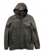 ROYAL FLASHロイヤルフラッシュ）の古着「ホースレザーフーデットジャケット」｜ブラック