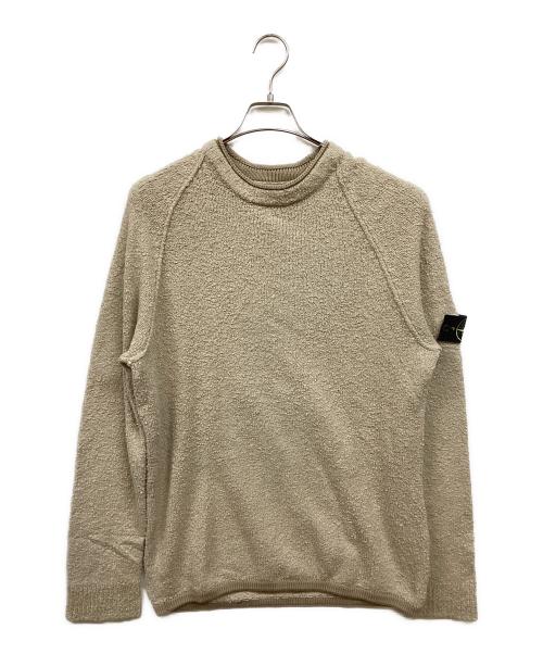 STONE ISLAND（ストーンアイランド）STONE ISLAND (ストーンアイランド) クルーネックラグランニット ベージュ サイズ:Lの古着・服飾アイテム