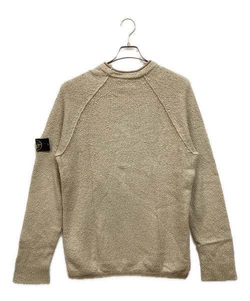 STONE ISLAND（ストーンアイランド）STONE ISLAND (ストーンアイランド) クルーネックラグランニット ベージュ サイズ:Lの古着・服飾アイテム