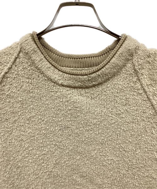 STONE ISLAND（ストーンアイランド）STONE ISLAND (ストーンアイランド) クルーネックラグランニット ベージュ サイズ:Lの古着・服飾アイテム