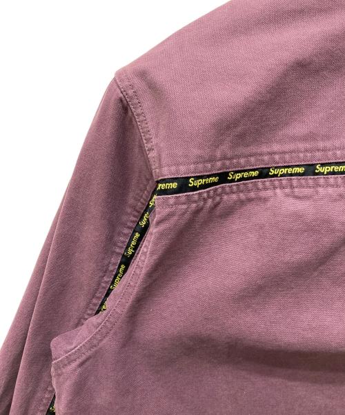 SUPREME（シュプリーム）Supreme (シュプリーム) LOGO TAPING WORK SHIRT パープル サイズ:Lの古着・服飾アイテム