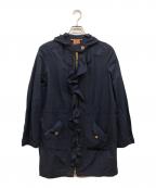 TORY BURCHトリーバーチ）の古着「ナイロンフリル フーデッドコート」｜ネイビー