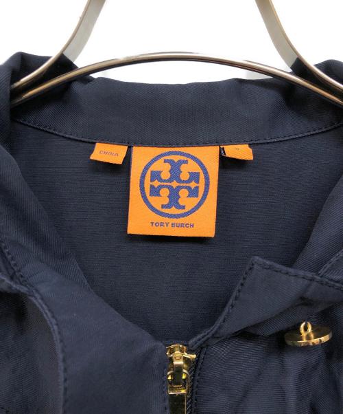 TORY BURCH（トリーバーチ）TORY BURCH (トリーバーチ) ナイロンフリル フーデッドコート ネイビー サイズ:8の古着・服飾アイテム