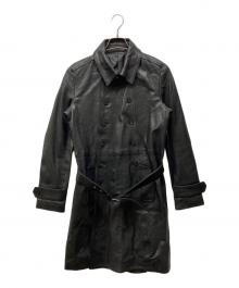 NO ID.（ノーアイディー）の古着「ラムレザーWブレストコート」｜ブラック
