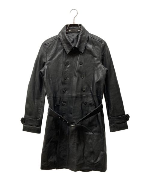 NO ID.（ノーアイディー）NO ID. (ノーアイディー) ラムレザーWブレストコート ブラック サイズ:1の古着・服飾アイテム