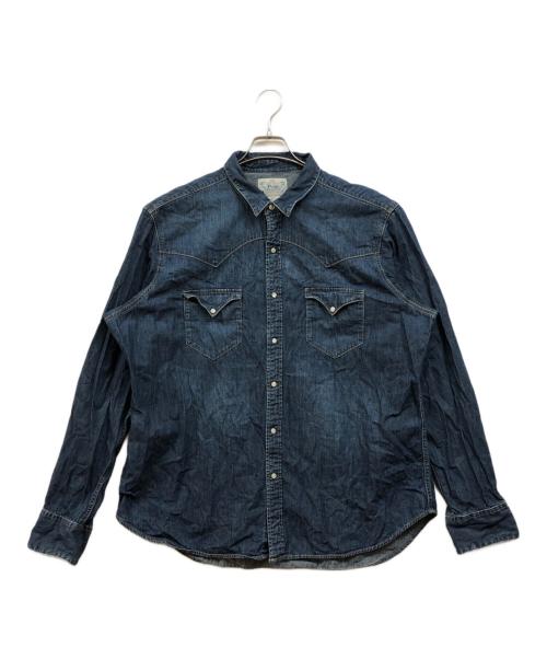 POLO RALPH LAUREN（ポロ・ラルフローレン）POLO RALPH LAUREN (ポロ・ラルフローレン) ウエスタンデニムシャツ ブルー サイズ:XLの古着・服飾アイテム