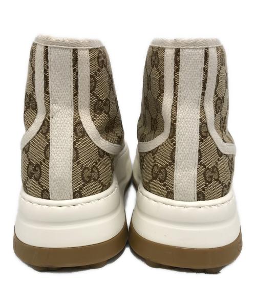 GUCCI（グッチ）GUCCI (グッチ) GGキャンバスハイカットスニーカー ブラウン サイズ:6の古着・服飾アイテム