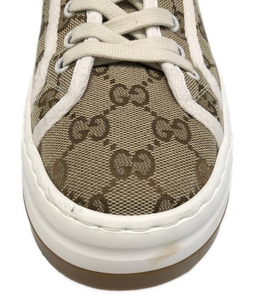 GUCCI（グッチ）GUCCI (グッチ) GGキャンバスハイカットスニーカー ブラウン サイズ:6の古着・服飾アイテム