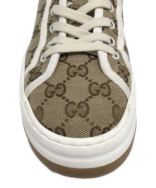 GUCCI（グッチ）GUCCI (グッチ) GGキャンバスハイカットスニーカー ブラウン サイズ:6の古着・服飾アイテム