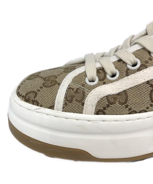 GUCCI（グッチ）GUCCI (グッチ) GGキャンバスハイカットスニーカー ブラウン サイズ:6の古着・服飾アイテム