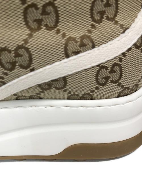 GUCCI（グッチ）GUCCI (グッチ) GGキャンバスハイカットスニーカー ブラウン サイズ:6の古着・服飾アイテム