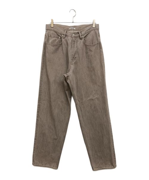 AURALEE（オーラリー）AURALEE (オーラリー) HARD TWIST FADED BROWN DENIM WIDE PANTSハードツウィストフェデッドブラウンデニムワイドパンツ ブラウン サイズ:32の古着・服飾アイテム