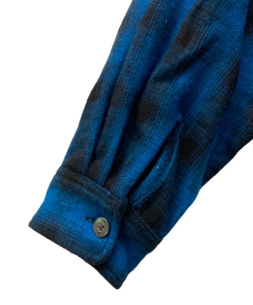 HIDE AND SEEK（ハイドアンドシーク）HIDE AND SEEK (ハイドアンドシーク) Wool Ombre Check L/S Jacket ブルー サイズ:L-HSの古着・服飾アイテム