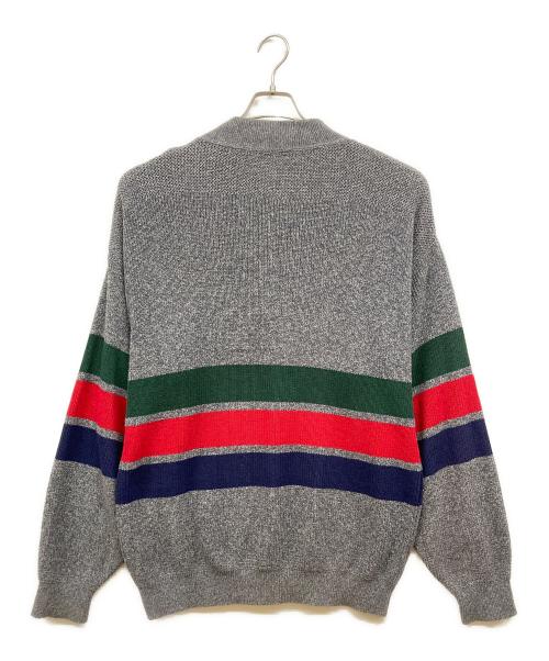 LAND'S END（ランズエンド）LAND'S END (ランズエンド) ヘンリーネッククルミボタンニット グレー サイズ:Lの古着・服飾アイテム