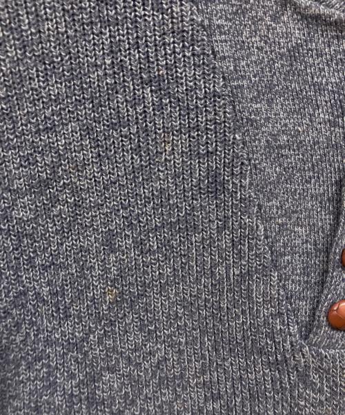 LAND'S END（ランズエンド）LAND'S END (ランズエンド) ヘンリーネッククルミボタンニット グレー サイズ:Lの古着・服飾アイテム