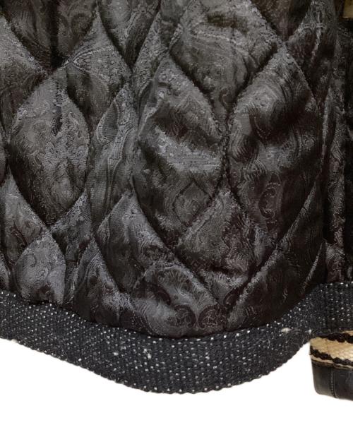 CALEE（キャリー）CALEE (キャリー) メルトン カウレザー ボーダー ジャケット グリーン サイズ:Mの古着・服飾アイテム