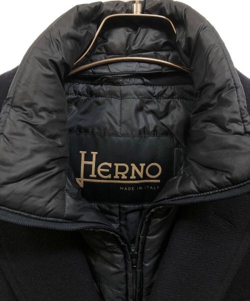 HERNO（ヘルノ）HERNO (ヘルノ) メンズ ライナー付き ウール メルトン 中綿コート ネイビー サイズ:SIZE 46の古着・服飾アイテム