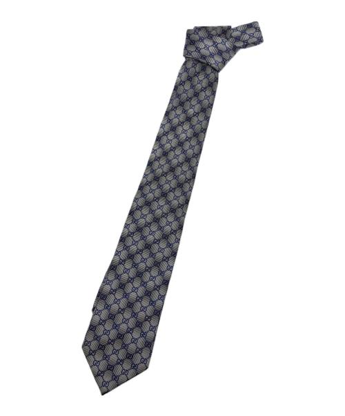 GUCCI（グッチ）GUCCI (グッチ) ネクタイ グレー×ネイビー サイズ:記載無しの古着・服飾アイテム