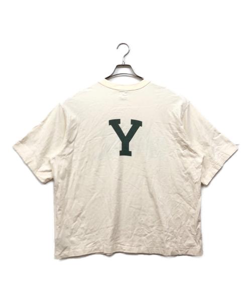 blurhms ROOTSTOCK（ブラームスルーツストック）blurhms ROOTSTOCK (ブラームスルーツストック) Cotton Rayon 88/12 Print Tee アイボリー×グリーン サイズ:2の古着・服飾アイテム