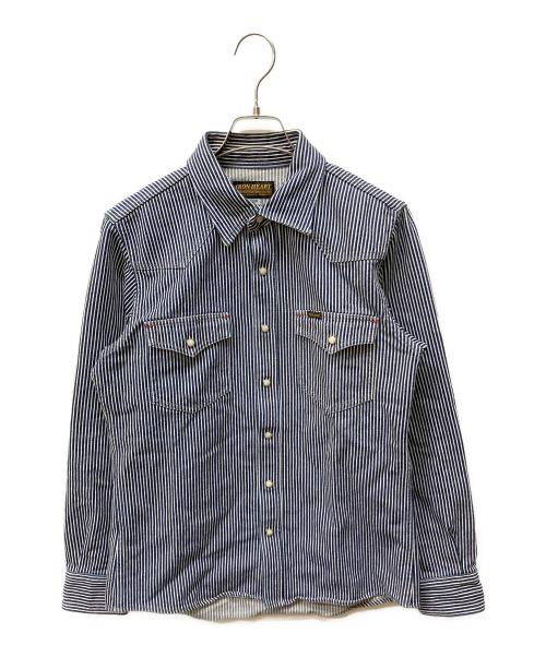 IRON HEART（アイアンハート）IRON HEART (アイアンハート) ヒッコリーウエスタンシャツ インディゴ サイズ:Mの古着・服飾アイテム