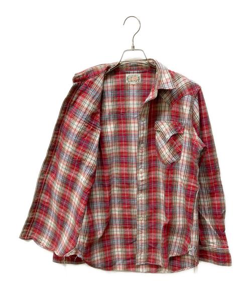 SUGAR CANE（シュガーケーン）SUGAR CANE (シュガーケーン) Mr.FREEDOM (ミスターフリーダム) TRUCKTOPトラックトップウエスタンシャツ レッド サイズ:Mの古着・服飾アイテム