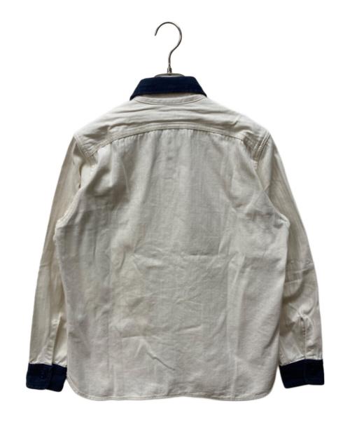 Muller & Bros（ミューラーアンドブロス）Muller & Bros (ミューラーアンドブロス) 襟切替シャツ ホワイト×インディゴ サイズ:15　1/2の古着・服飾アイテム