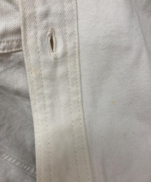 Muller & Bros（ミューラーアンドブロス）Muller & Bros (ミューラーアンドブロス) 襟切替シャツ ホワイト×インディゴ サイズ:15　1/2の古着・服飾アイテム