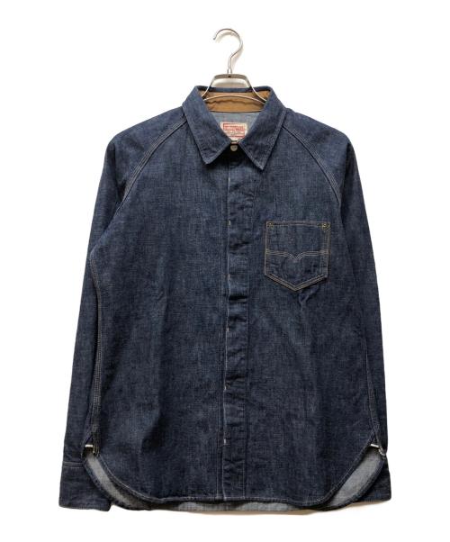 Deluxeware（デラックスウェア）DELUXEWARE (デラックスウェア) 比翼デニムシャツ インディゴ サイズ:Lの古着・服飾アイテム