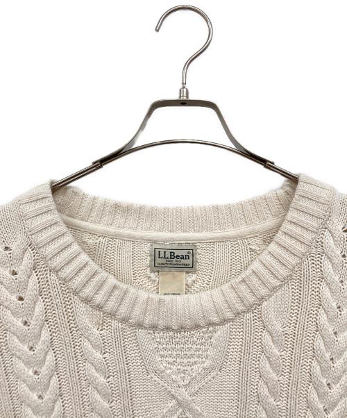L.L.Bean（エルエルビーン）L.L.Bean (エルエルビーン) コットンケーブルニット ホワイト サイズ:XXLの古着・服飾アイテム