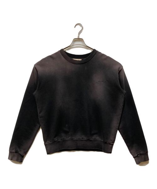 MARNI（マルニ）MARNI (マルニ) BARNEYS NEWYORK (バーニーズ・ニューヨーク) 別注 ヴィンテージ加工 ロゴステッチ スウェットシャツ ブラック サイズ:46の古着・服飾アイテム