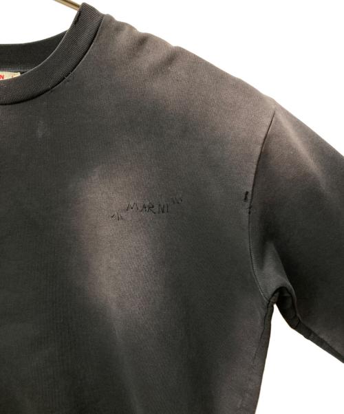 MARNI（マルニ）MARNI (マルニ) BARNEYS NEWYORK (バーニーズ・ニューヨーク) 別注 ヴィンテージ加工 ロゴステッチ スウェットシャツ ブラック サイズ:46の古着・服飾アイテム