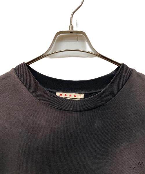 MARNI（マルニ）MARNI (マルニ) BARNEYS NEWYORK (バーニーズ・ニューヨーク) 別注 ヴィンテージ加工 ロゴステッチ スウェットシャツ ブラック サイズ:46の古着・服飾アイテム