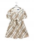 BURBERRY BLUE LABELバーバリー ブルー レーベル）の古着「ノバチェックミニワンピース」｜ベージュ