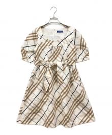 BURBERRY BLUE LABEL（バーバリー ブルー レーベル）の古着「ノバチェックミニワンピース」｜ベージュ