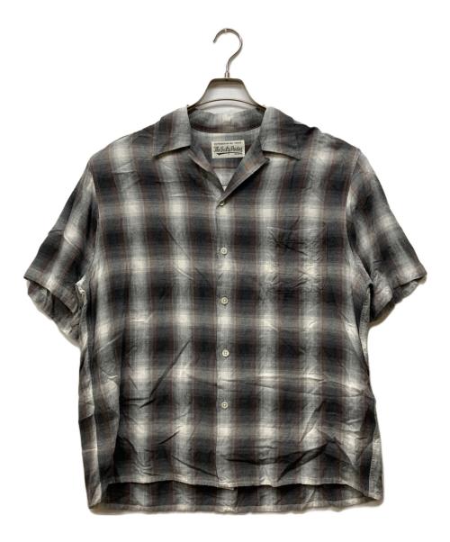 WACKO MARIA（ワコマリア）WACKO MARIA (ワコマリア) OMBRE CHECK OPEN COLLAR SHIRT S/S グレー サイズ:Lの古着・服飾アイテム