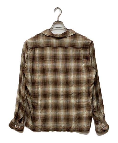 SUGAR CANE（シュガーケーン）SUGAR CANE (シュガーケーン) RAYON OMBRE CHECK OPEN SHIRT ブラウン サイズ:Mの古着・服飾アイテム