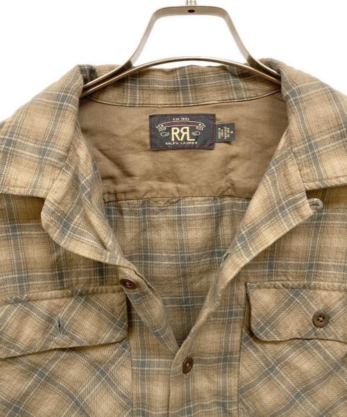 RRL（ダブルアールエル）RRL (ダブルアールエル) CARTER CAMP LONG SLEEVE SPORT SHIRT ブラウン サイズ:Мの古着・服飾アイテム