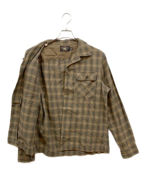 RRL（ダブルアールエル）RRL (ダブルアールエル) CARTER CAMP LONG SLEEVE SPORT SHIRT ブラウン サイズ:Мの古着・服飾アイテム