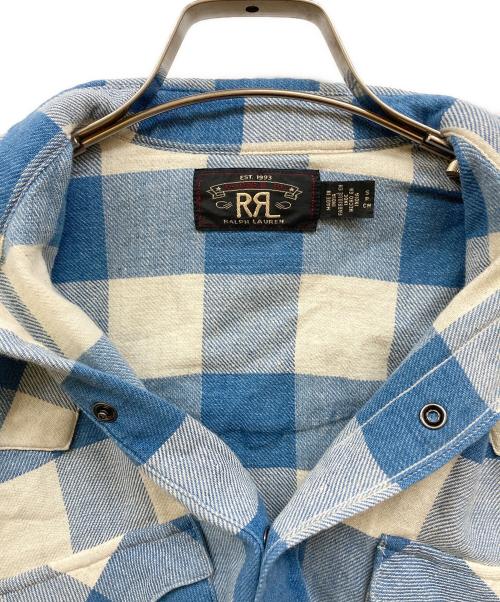 RRL（ダブルアールエル）RRL (ダブルアールエル) スリムフィットチェック柄ウエスタンシャツ ブルー サイズ:Sの古着・服飾アイテム