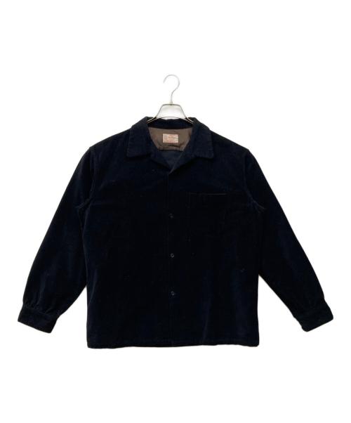 TOWN CRAFT（タウンクラフト）TOWN CRAFT (タウンクラフト) 50S復刻 コーデュロイオープンカラーシャツ ブラック サイズ:Lの古着・服飾アイテム