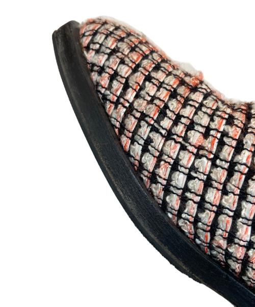 CHANEL（シャネル）CHANEL (シャネル) ツイードサイドジップエンジニアブーツ ピンク サイズ:37Cの古着・服飾アイテム