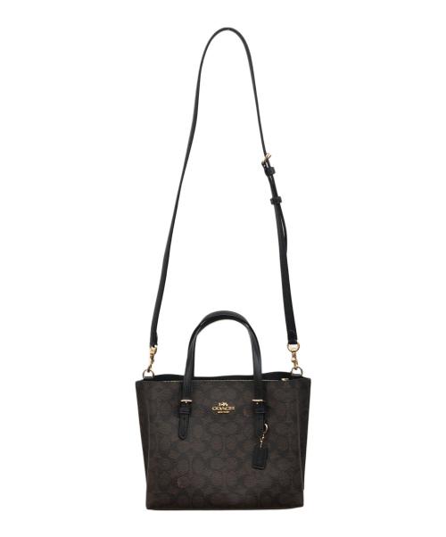 COACH（コーチ）COACH (コーチ) モリー トート バッグ 25・シグネチャー キャンバス ブラック×ブラウンの古着・服飾アイテム